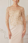 Load image into Gallery viewer, Wholesale Sheer 3/4 Sleeve Sequin Embroidered Trumpet Mother of the Bride Gown by LAXMH159 - - Dress LAX