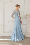 Load image into Gallery viewer, Wholesale Sheer 3/4 Sleeve Sequin Embroidered Trumpet Mother of the Bride Gown by LAXMH159 - - Dress LAX