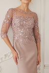 Load image into Gallery viewer, Wholesale Sheer 3/4 Sleeve Sequin Embroidered Trumpet Mother of the Bride Gown by LAXMH159 - - Dress LAX