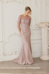 Load image into Gallery viewer, Wholesale Sheer 3/4 Sleeve Sequin Embroidered Trumpet Mother of the Bride Gown by LAXMH159 - - Dress LAX