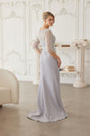 Load image into Gallery viewer, Wholesale Beaded Illusion Three-Quarter Sleeve Mother of the Bride Gown with Slit by LAXMH161 - - Dress LAX
