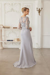 Load image into Gallery viewer, Wholesale Floral EmbroideredTrumpet Mother of the Bride Gown with Slit by LAXMH163 - - Dress LAX