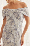 Load image into Gallery viewer, Wholesale Off-Shoulder Floral Jacquard Brocade Trumpet Evening Gown with Sweep Train by LAXMT154 - - Dress LAX