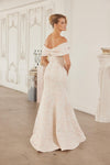 Load image into Gallery viewer, Wholesale Off-Shoulder Floral Jacquard Brocade Trumpet Evening Gown with Sweep Train by LAXMT154 - - Dress LAX