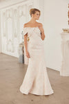 Load image into Gallery viewer, Wholesale Off-Shoulder Floral Jacquard Brocade Trumpet Evening Gown with Sweep Train by LAXMT154 - - Dress LAX