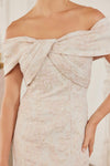 Load image into Gallery viewer, Wholesale Off-Shoulder Floral Jacquard Brocade Trumpet Evening Gown with Sweep Train by LAXMT154 - - Dress LAX