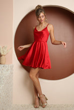 Load image into Gallery viewer, LA Merchandise LAXR759 Simple Short Satin Bridesmaids Dress W/ Pockets - RED - Dress LA Merchandise