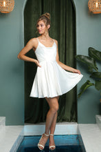 Load image into Gallery viewer, LA Merchandise LAXR759 Simple Short Satin Bridesmaids Dress W/ Pockets - WHITE - Dress LA Merchandise