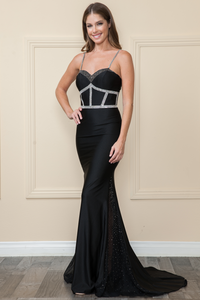 LA Merchandise LAY9124 Black Classy Evening Gown