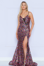 Load image into Gallery viewer, LA Merchandise LAY9182 Sequin V-Neck Mermaid Evening Gown