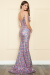 Load image into Gallery viewer, LA Merchandise LAY9182 Sequin V-Neck Mermaid Evening Gown - - LAY