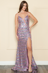 Load image into Gallery viewer, LA Merchandise LAY9182 Sequin V-Neck Mermaid Evening Gown - WHITE MULTI - LAY