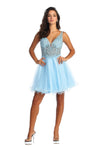 Load image into Gallery viewer, LA Merchandise LA1913 Dual Straps Cocktail A-Line Short Dress - DUSTY BLUE - Dress LA Merchandise