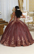 Load image into Gallery viewer, LA Merchandise LA220 Off Shoulder Floral Embroidery Quince Ball Gown - - Dress LA Merchnadise