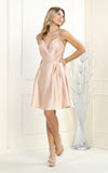 Load image into Gallery viewer, Lace Up Cocktail Dress W/ Pockets - LA1882 - CHAMPAGNE - LA Merchandise