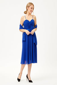 LA Merchandise LA1161 Corset Strapless Pleated Short Bridesmaids Dress - Royal-Blue - LA Merchandise