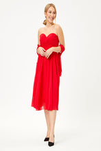 Load image into Gallery viewer, LA Merchandise LA1161 Corset Strapless Pleated Short Bridesmaids Dress - Red - LA Merchandise