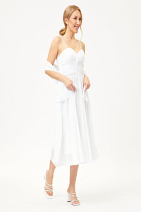 LA Merchandise LA1161 Corset Strapless Pleated Short Bridesmaids Dress - White - LA Merchandise