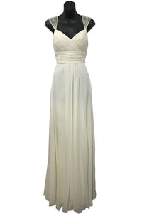 LA Merchandise LA1275B Simple Long Chiffon Wedding Dress - Ivory - LA Merchandise