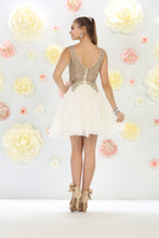 Load image into Gallery viewer, LA Merchandise LA1417 V Neck Embroidered A Line Short Homecoming Dress - - LA Merchandise