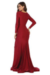 Load image into Gallery viewer, LA Merchandise LA1530 V Neck Long Sleeve Formal Evening Dress - - LA Merchandise