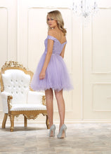 Load image into Gallery viewer, LA Merchandise LA1565 Off Shoulder A Line Mesh Short Homecoming Dress - - LA Merchandise