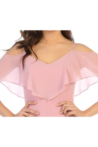 LA Merchandise LA1686 Wholesale Bridesmaid Off Shoulders Chiffon Dress - - LA Merchandise