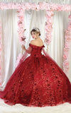 Load image into Gallery viewer, LA Merchandise LA184 Off Shoulder Floral Applique Quinceanera Dress - - LA Merchandise