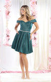 Load image into Gallery viewer, LA Merchandise LA1877 Off Shoulder Glitter Wholesale Cocktail Dress - HUNTER GREEN - LA Merchandise