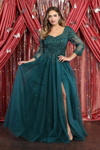 Load image into Gallery viewer, LA Merchandise LA1880 Embroidered Mother of the Bride A-line Gown - HUNTER GREEN - Dress LA Merchandise