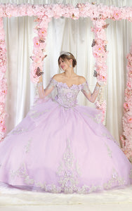 LA Merchandise LA189 Long Sleeve Quince Gown - LILAC - LA Merchandise