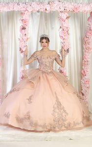 LA Merchandise LA189 Long Sleeve Quince Gown - ROSE GOLD - LA Merchandise