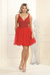 Load image into Gallery viewer, LA Merchandise LA1913 Dual Straps Cocktail A-Line Short Dress - RED - Dress LA Merchandise