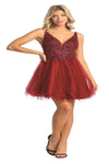 Load image into Gallery viewer, LA Merchandise LA1913 Dual Straps Cocktail A-Line Short Dress - BURGUNDY - Dress LA Merchandise