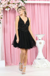 Load image into Gallery viewer, LA Merchandise LA1913 Dual Straps Cocktail A-Line Short Dress - BLACK - Dress LA Merchandise