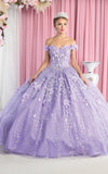Load image into Gallery viewer, LA Merchandise LA192 Wholesale Off Shoulder Floral Quince Ball Gown - LILAC - LA Merchandise