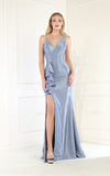 Load image into Gallery viewer, LA Merchandise LA1932 High Slit Mermaid Prom Dress - SILVER BLUE - Dress LA Merchandise