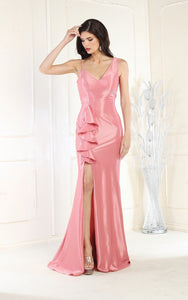 LA Merchandise LA1932 High Slit Mermaid Prom Dress - DUSTYROSE - Dress LA Merchandise