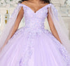 Load image into Gallery viewer, LA Merchandise LA193 Cape Sleeves Lace Applique Quinceanera Dress - - LA Merchnadise