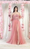 Load image into Gallery viewer, LA Merchandise LA1961 Strapless Prom Gown with Detachable Sleeves - LIPSTICK - Dress LA Merchandise