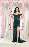 Load image into Gallery viewer, LA Merchandise LA1962 Off Shoulder Sexy Corset Bone Prom Gown - HUNTER GREEN - Dress LA Merchandise