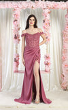 Load image into Gallery viewer, LA Merchandise LA1962 Off Shoulder Sexy Corset Bone Prom Gown - LIPSTICK - Dress LA Merchandise