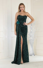 Load image into Gallery viewer, LA Merchandise LA1968 Sequined Prom Strapless Dress - HUNTER GREEN - Dress LA Merchandise