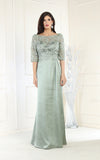 Load image into Gallery viewer, LA Merchandise LA1969 3/4 Sleeve Mother Of The Bride Gown - SAGE - Dress LA Merchandise