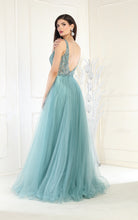 Load image into Gallery viewer, LA Merchandise LA1971 A-line Mesh Prom Gown - - LA Merchandise