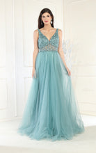 Load image into Gallery viewer, LA Merchandise LA1971 A-line Mesh Prom Gown - SAGE - LA Merchandise