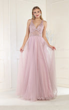 Load image into Gallery viewer, LA Merchandise LA1971 A-line Mesh Prom Gown - MAUVE - LA Merchandise