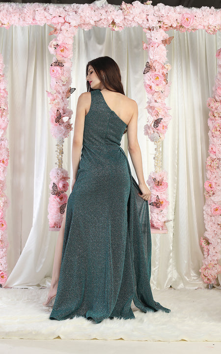 LA Merchandise LA1976 One Shoulder Prom Dress with High Slit - - LA Merchandise