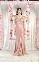 Load image into Gallery viewer, LA Merchandise LA1981 Floral High Slit Formal Gown - DUSTY ROSE - LA Merchandise