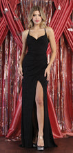 Load image into Gallery viewer, LA Merchandise LA1987 Spaghetti Straps Evening Gown - BLACK - Dress LA Merchandise